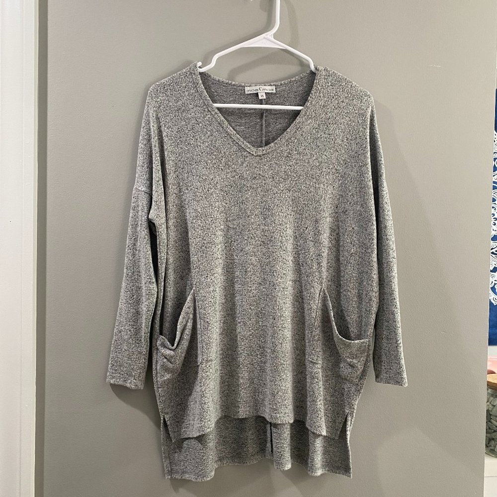 Francescas long grey sweater with pockets